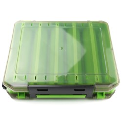 Коробка для воблеров, блёсен двусторонняя Kaida ZX-204 Green (19х17х4,5см, 10 отделений)