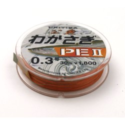 Плетеный шнур Unitika PE II №0.3 (0.08мм, 30м, orange)