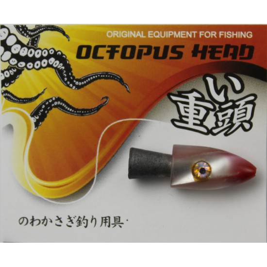 Купить Голова на октопус Octopus head (4.6гр, 2.5см, белый с бордовым, камень цветной) в магазине Примспиннинг