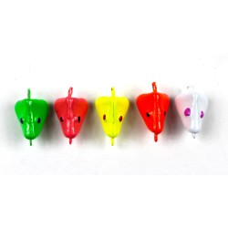 Набор грузил Чебурашка Голова рыбы (5 шт, 26 гр, White/Pink/Yellow/Green/Orange UV)