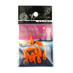 Кембрик для монтажа снастей, самодуров Silicone Soft Fish Head (20мм, 10шт, Orange UV)
