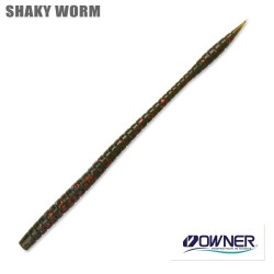 Силиконовый червь Owner Shaky Worm SW-160 6'5 (16см, 7шт, col.04-Watermelon w/Red flake)