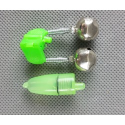Бубенчик с фонариком (5см, двойной, прищепка UV, фонарик зеленый)