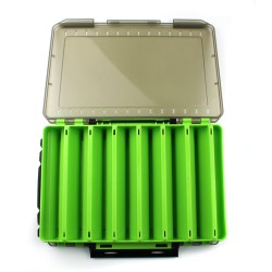 Коробка для воблеров, блёсен двусторонняя Kaida ZX-302 Green (27х19х4,5см, 14 отделений)