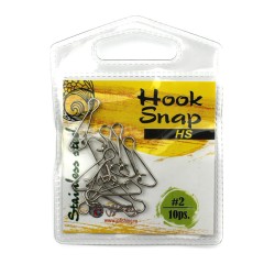 Карабин JpFishing Hook Snap #2 (10 шт, тест 14,7кг, stainess steel)