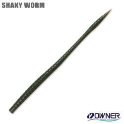 Силиконовый червь Owner Shaky Worm SW-160 6'5 (16см, 7шт, col.16-Green Weenie Plus)