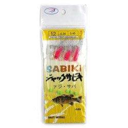 Снасть на терпуга, минтая HHH Sabiki Fish №12 (1,5м, 0,45мм, 0,35мм, 6 крючков, mix.001)
