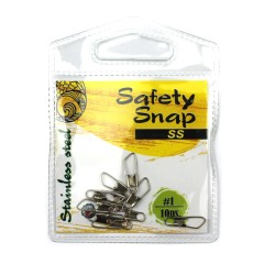 Карабин JpFishing Safety Snap #1 (10 шт, тест 8,72кг, stainess steel)