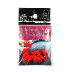 Кембрик для монтажа снастей, самодуров Silicone Soft Fish Head (20мм, 10шт, Japan Red UV)