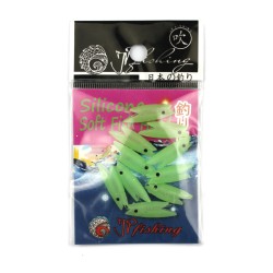 Кембрик для монтажа снастей, самодуров Silicone Soft Fish Head (23мм, 10шт, Green Glow UV)