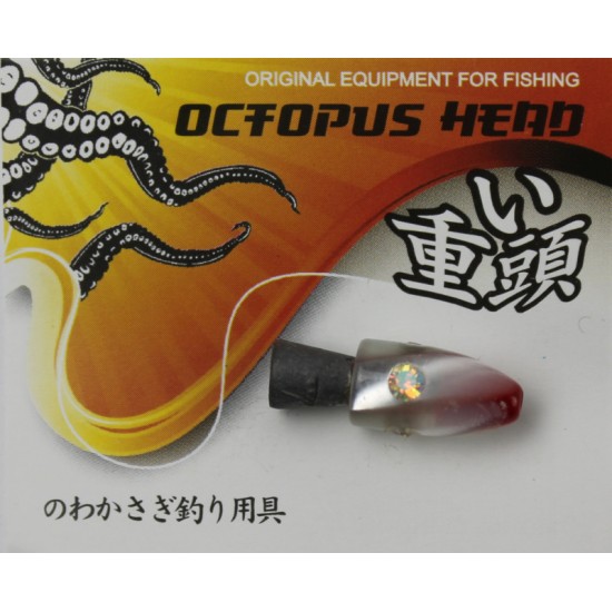 Купить Голова на октопус Octopus head (3.4гр, 2.2см, белый с бордовым, камень цветной) в магазине Примспиннинг