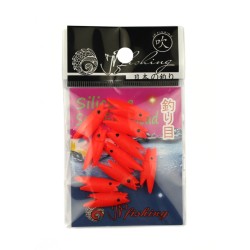 Кембрик для монтажа снастей, самодуров Silicone Soft Fish Head (23мм, 10шт, Japan Red UV)