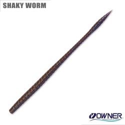 Силиконовый червь Owner Shaky Worm SW-160 6'5 (16см, 7шт, col.19-Purple Chocolate w/Blue Flake)