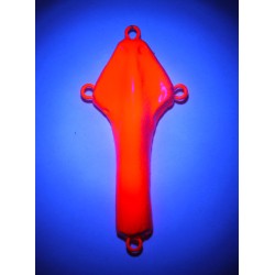 Грузило Davy Jig Кальмар (85гр, 4 уха, Japan Red/Glow UV)