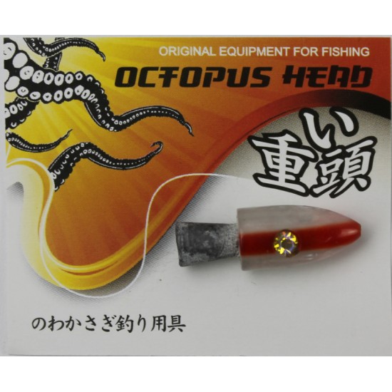 Купить Голова на октопус Octopus head (4.6гр, 2.7см, бело-красный, камень цветной) в магазине Примспиннинг