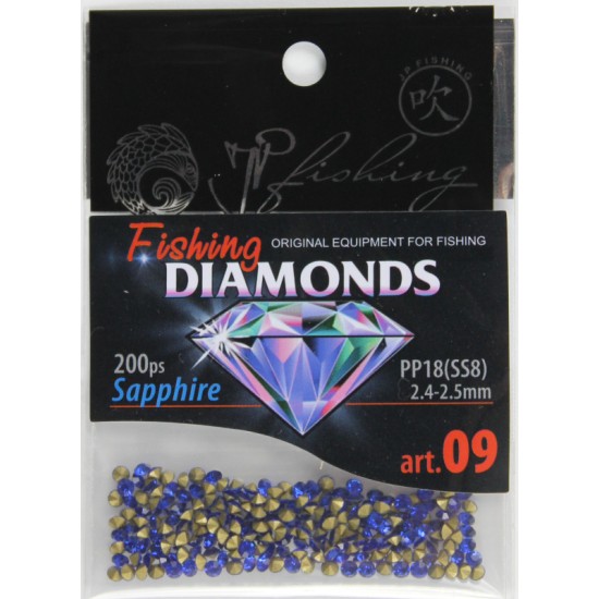 Купить Стразы Fishing Diamonds (Sapphire, Pp18/SS8, 2.4-2.5 mm, 200 шт) в магазине Примспиннинг
