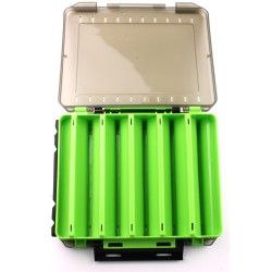 Коробка для воблеров, блёсен двусторонняя Kaida ZX-204 Green (19х17х4,5см, 10 отделений)