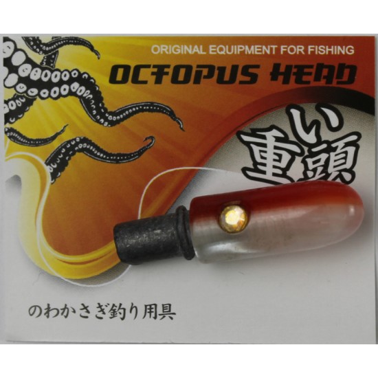 Купить Голова на октопус Octopus head (6.8гр, 3.5см, красно-белый, камень цветной) в магазине Примспиннинг